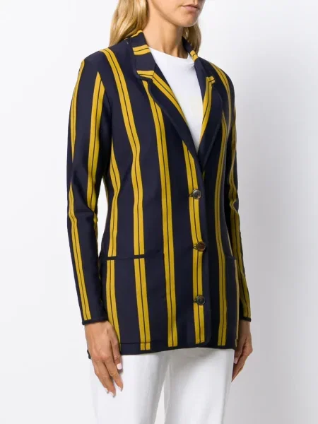 Pruhované jednořadé sako Jean Paul Gaultier Pre-owned modré