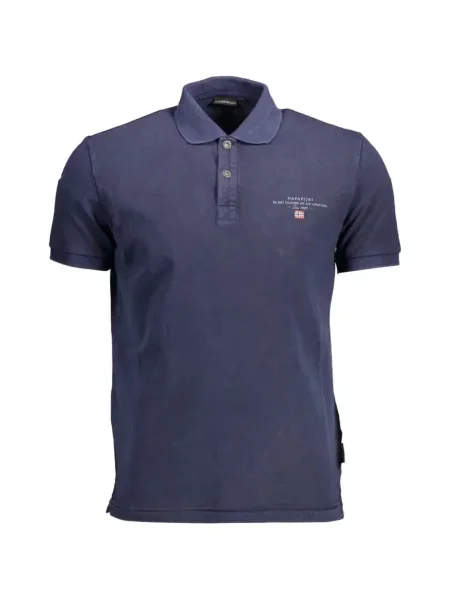 Tricou polo Napapijri cu autograf albastru