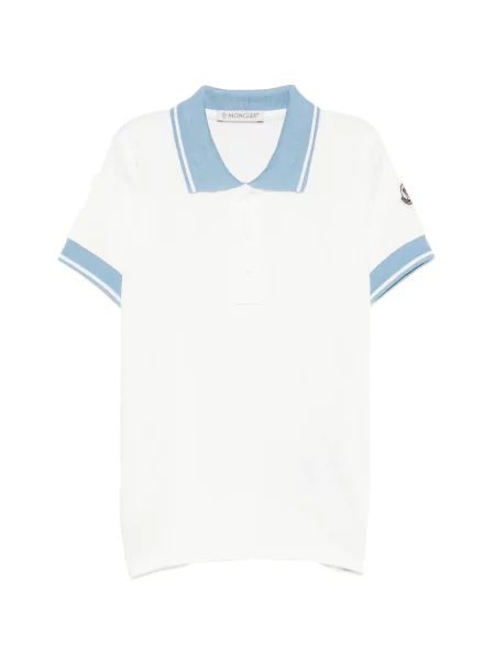 Koszulka polo dziecięca Moncler Enfant biała
