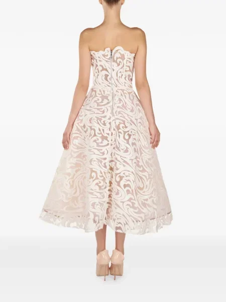 Rochie midi Araftu până la genunchi de costum alb