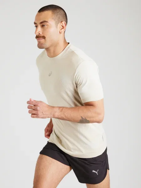 Pánske bežecké tričko ASICS Road Seamless cream sivá