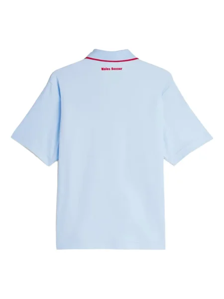 Tricou polo Adidas cu dungi alergare cu autograf negru