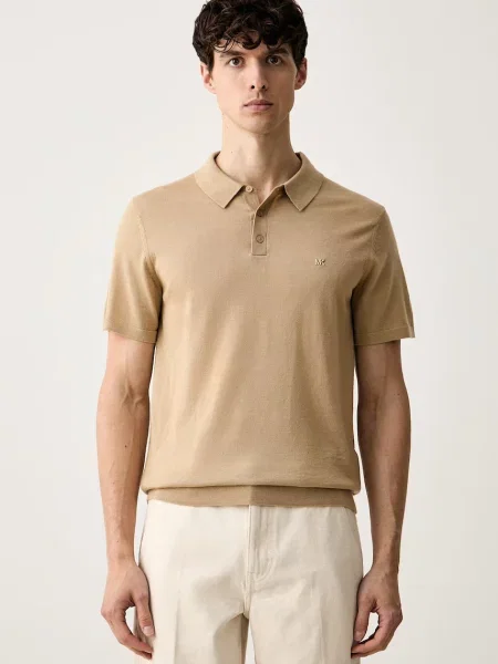 Tricou polo Michael Kors de lână bej