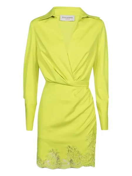 Rochie tip cămașă Ermanno Scervino din dantelă verde
