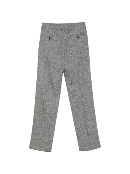 Pantaloni Lardini cu model herringbone gri