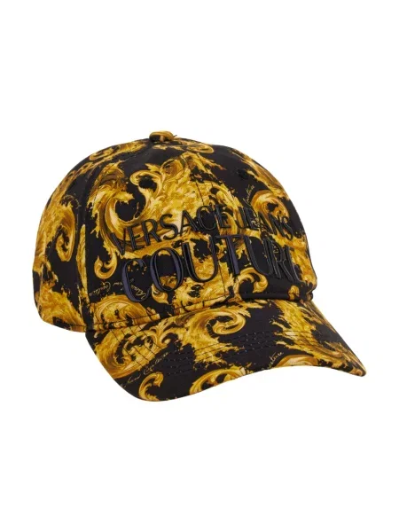 Czapka z daszkiem Versace Jeans Couture z autografem czarna