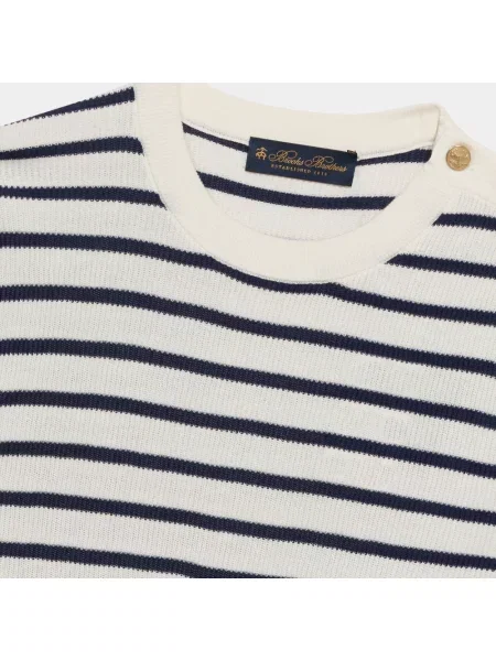 Sweter Brooks Brothers z logo niebieski