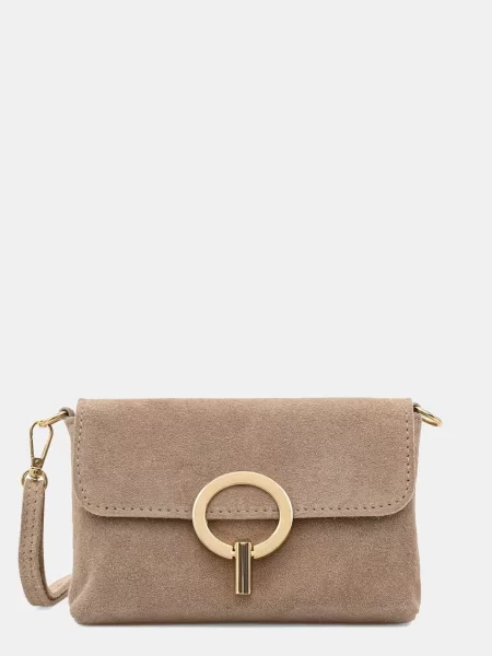 Answear.LAB geantă crossbody pentru femei din piele întoarsă bej
