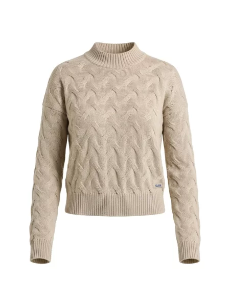 Sweter W Warkoczowy Wzór Slam Seawool Ws beżowy