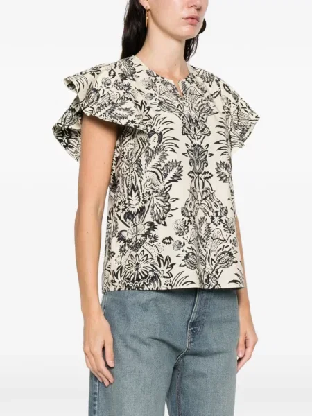 Top Ulla Johnson cu model floral cu imagine