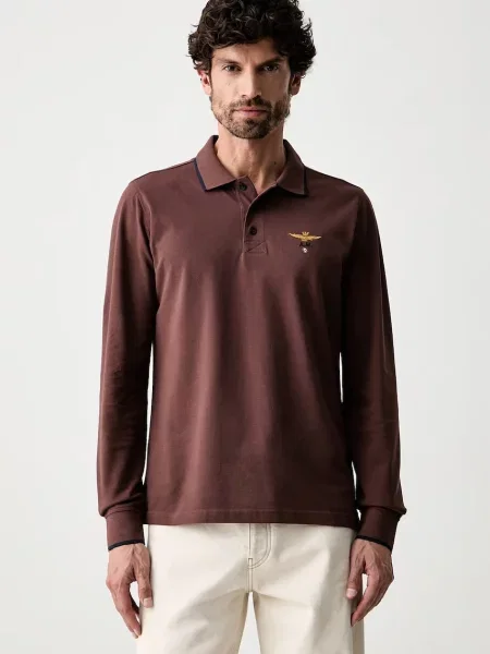 Tricou cu mânecă lungă Aeronautica Militare maro