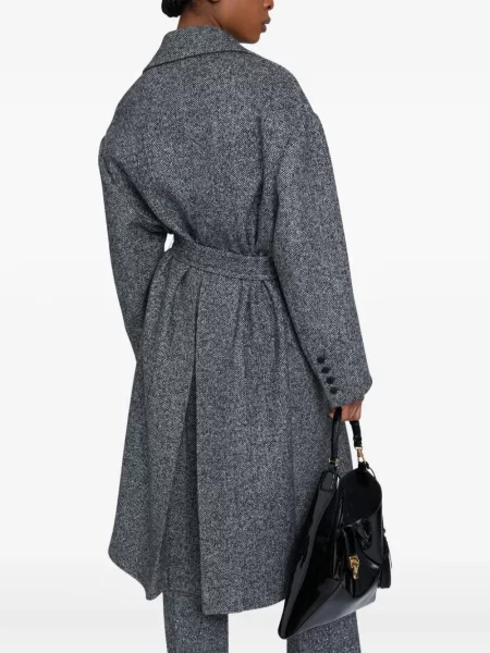 Palton Ermanno Scervino cu model herringbone gri