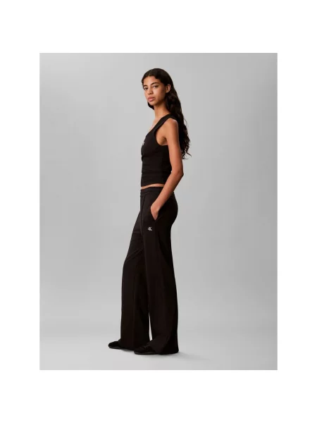 Froté nohavice Calvin Klein Jeans čierna