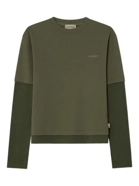 Hanorac crewneck Carrera cu decolteu rotund verde