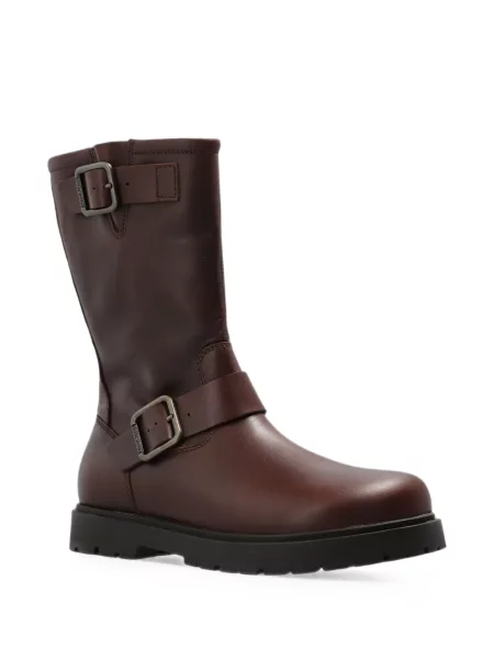 Botine Birkenstock din piele cu cataramă maro
