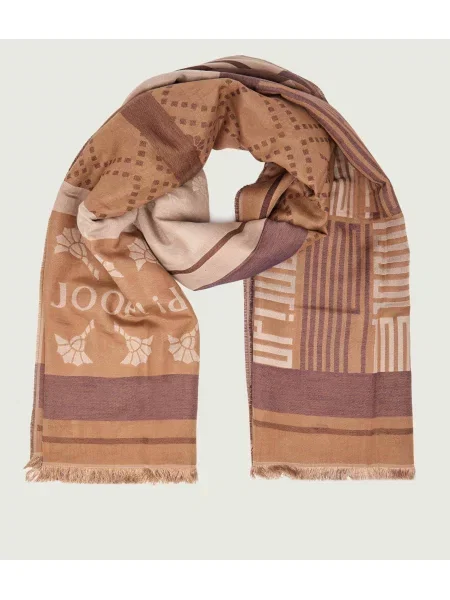 JOOP! Fular Ailis alb kitt / maro cappuccino / gri taupe bej