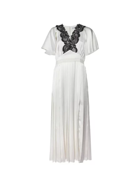 Rochie maxi Self-portrait din dantelă alb