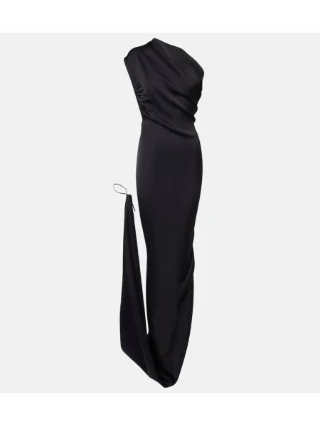 Rochie Vivienne Westwood din satin drapată cu un umăr gol negru