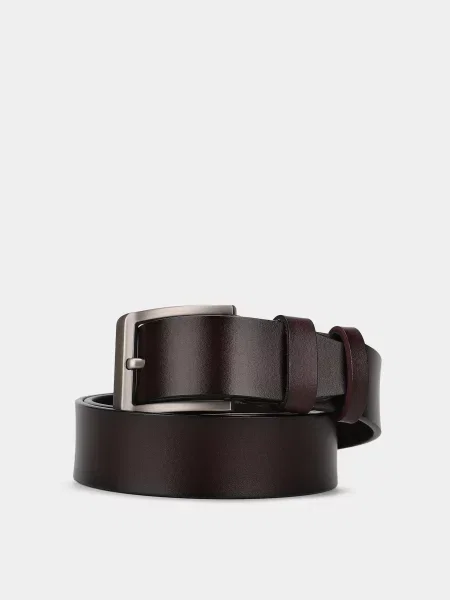 Кожаный ремень Braska с ремешками коричневый