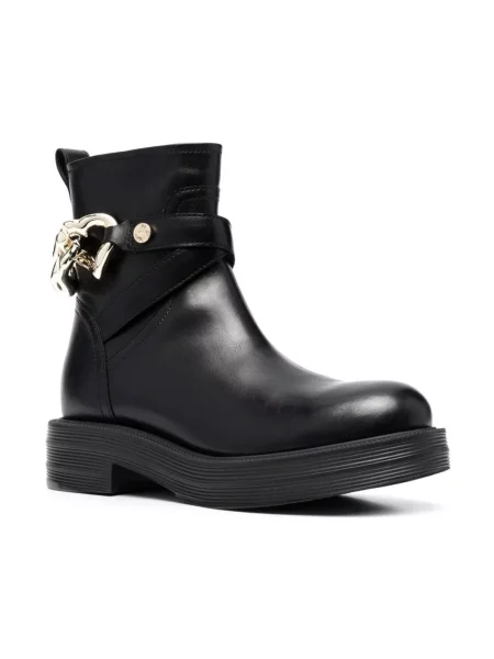 Botki Love Moschino skórzane czarne
