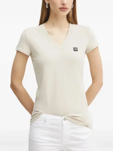 Tricou Armani Exchange cu decolteu în V cu autograf