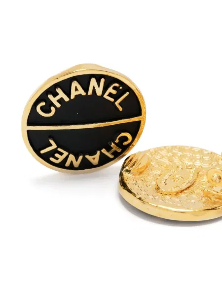 Náušnice Chanel Pre-owned s autogramem černé