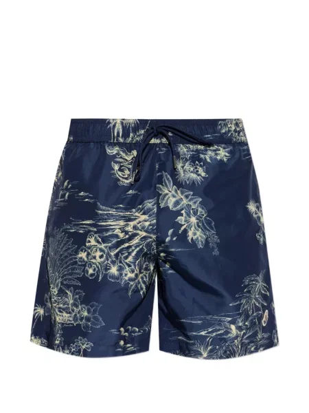 Slip de baie Moncler cu model floral cu imagine albastru