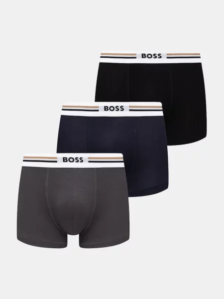 BOSS přiléhavé boxerky s viskózou Trunk 3P Revive černé