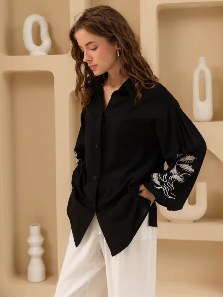 Лляна Сорочка Seventeen чорний