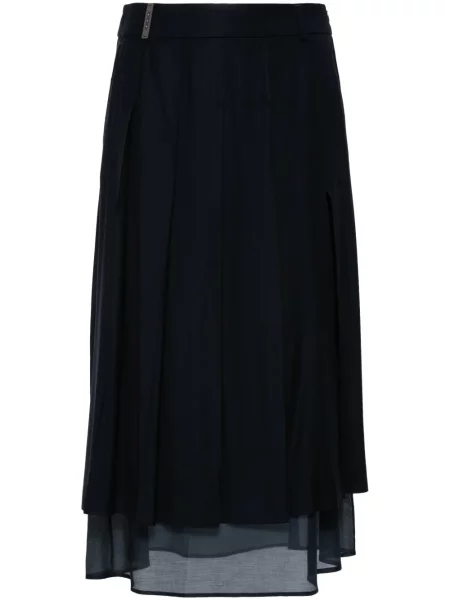 Fusta plisata Peserico plisată până la genunchi albastru