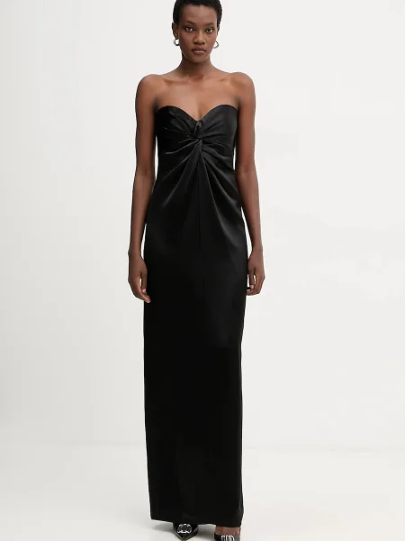 Retrofete rochie Olivine maxi mulată negru