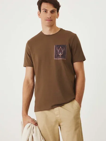 Тениска Medicine с принт кафяво