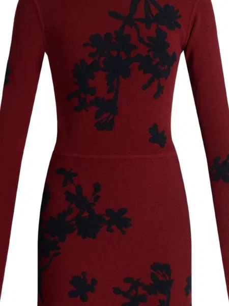 Lung rochie Erdem tricotate roșu