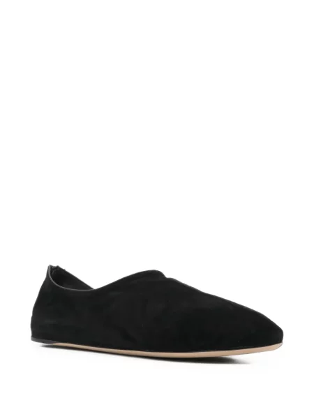 Balerini The Row din piele de căprioară negru