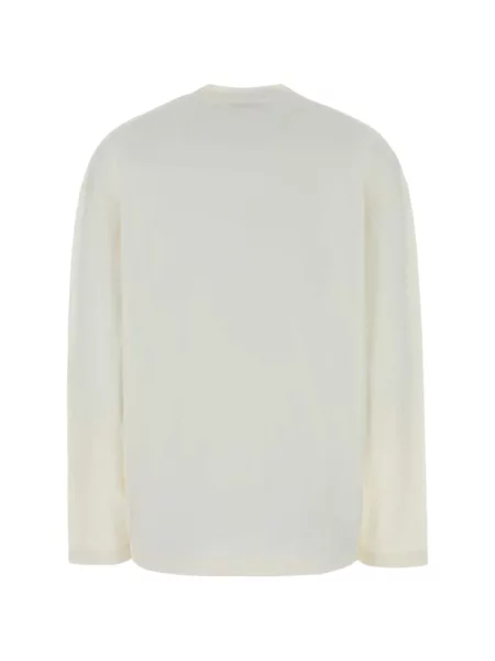 Lung tricou Jil Sander cu decolteu rotund alb