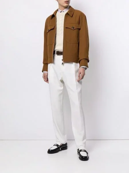 Plisovaná košile Polo Ralph Lauren s výšivkou s vysokým pasem bílá