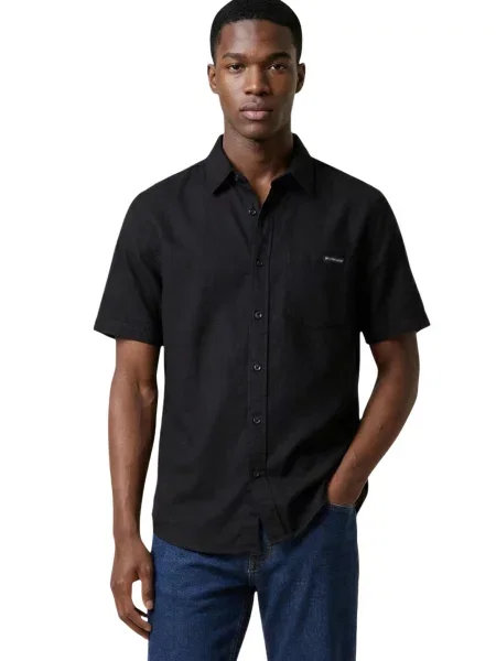 Cămașă din denim Calvin Klein scurt negru