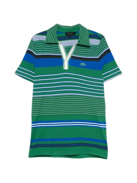 Tricou polo Lacoste cu dungi verde