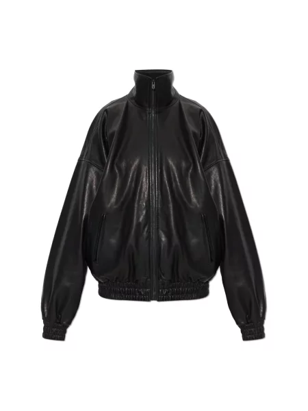 Kurtka skórzana Acne Studios retro czarna