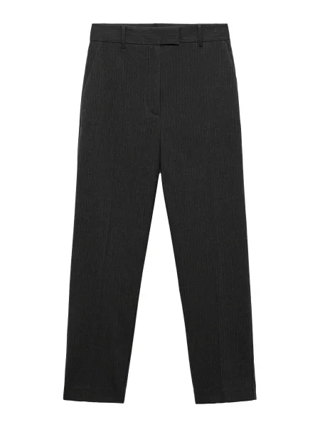 MANGO Hlače na rob NEWARM temno siva bela