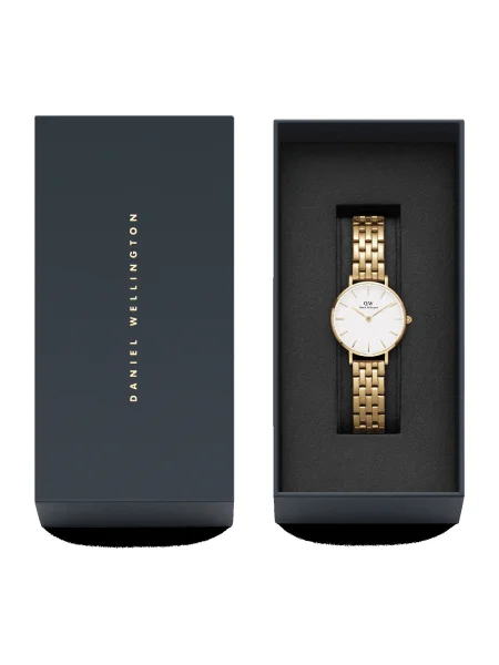 Dámske hodinky v zlatej farbe Daniel Wellington PETITE biela
