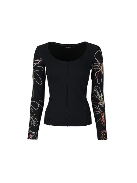 Majica z dolgimi rokavi Desigual z dolgimi rokavi črna