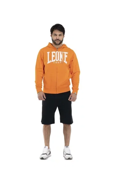 Fleece fleece melegítő felső Leone 1947 narancsszínű