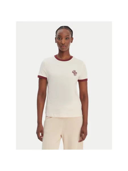 Guess T-Shirt Εκρού Regular Fit