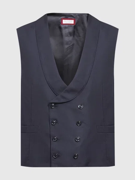 Шерстяной жилет Brunello Cucinelli синий