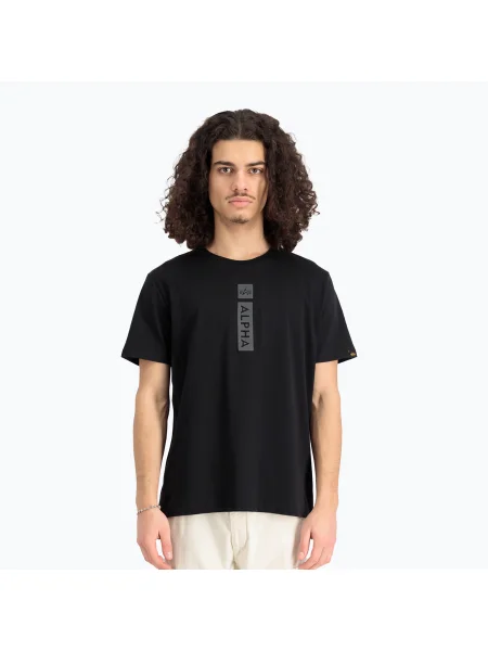 Tricou pentru bărbați Alpha Industries Puff Print black negru