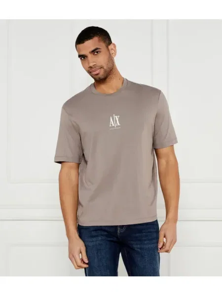 ARMANI EXCHANGE Tricou închis / alb bej