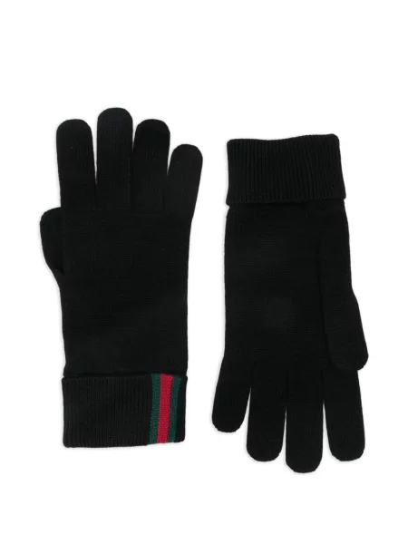Вълнени ръкавици Gucci черно