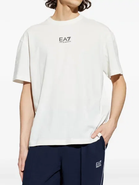 Marškinėliai Ea7 Emporio Armani apvaliu kaklu balta