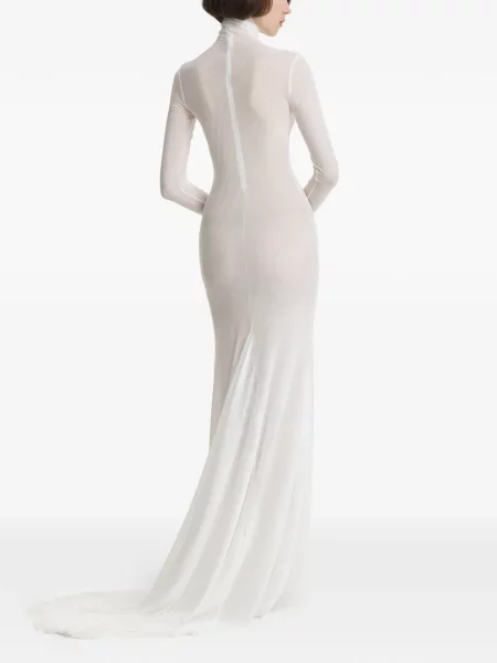 Rochie maxi 2310 Studio plasă alb